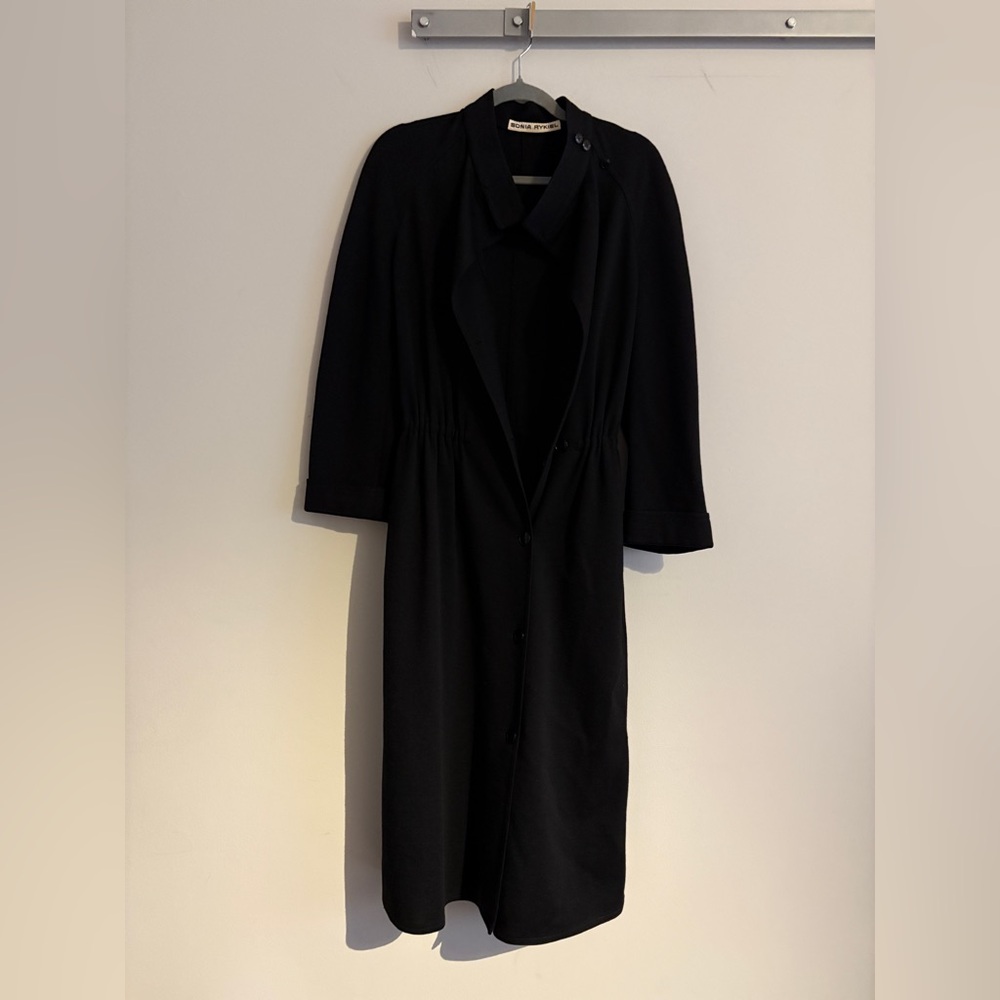 Sonia Rykiel Black Long Wool over Coat